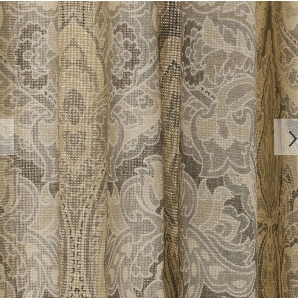 Pottery Barn Mackenna Paisley Printed Blackout Curtain 50x96 Taupe - Picture 3 of 6